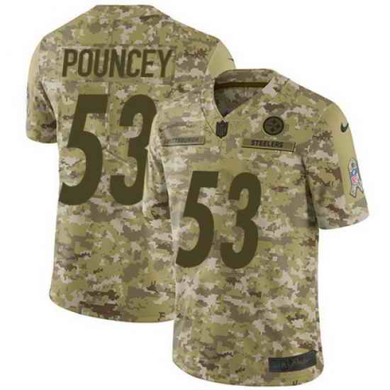 Nike Steelers #53 Maurkice Pouncey Camo Mens Stitched NFL Limited 2018 Salute To Service Jersey